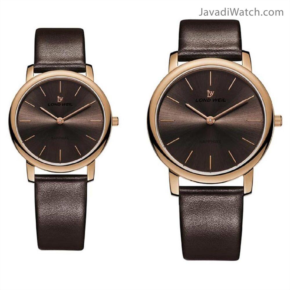 ساعت لوندویل ست بند چرمی رزگلد کافی مدل 630017