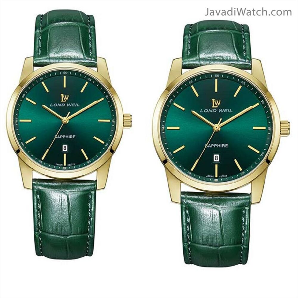 ساعت لوندویل ست بند چرمی گلدگرین مدل 630018