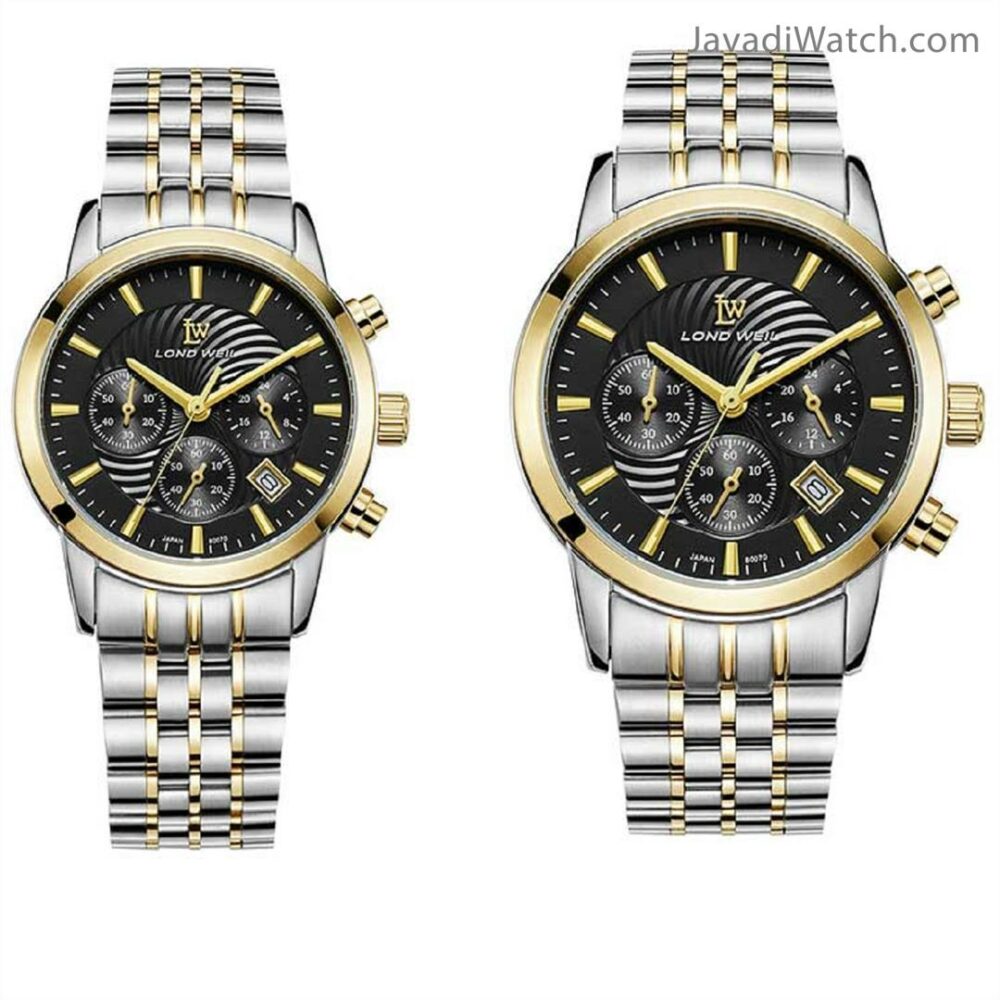ساعت لوندویل ست بند فلزی دورنگ دودی مدل 80070